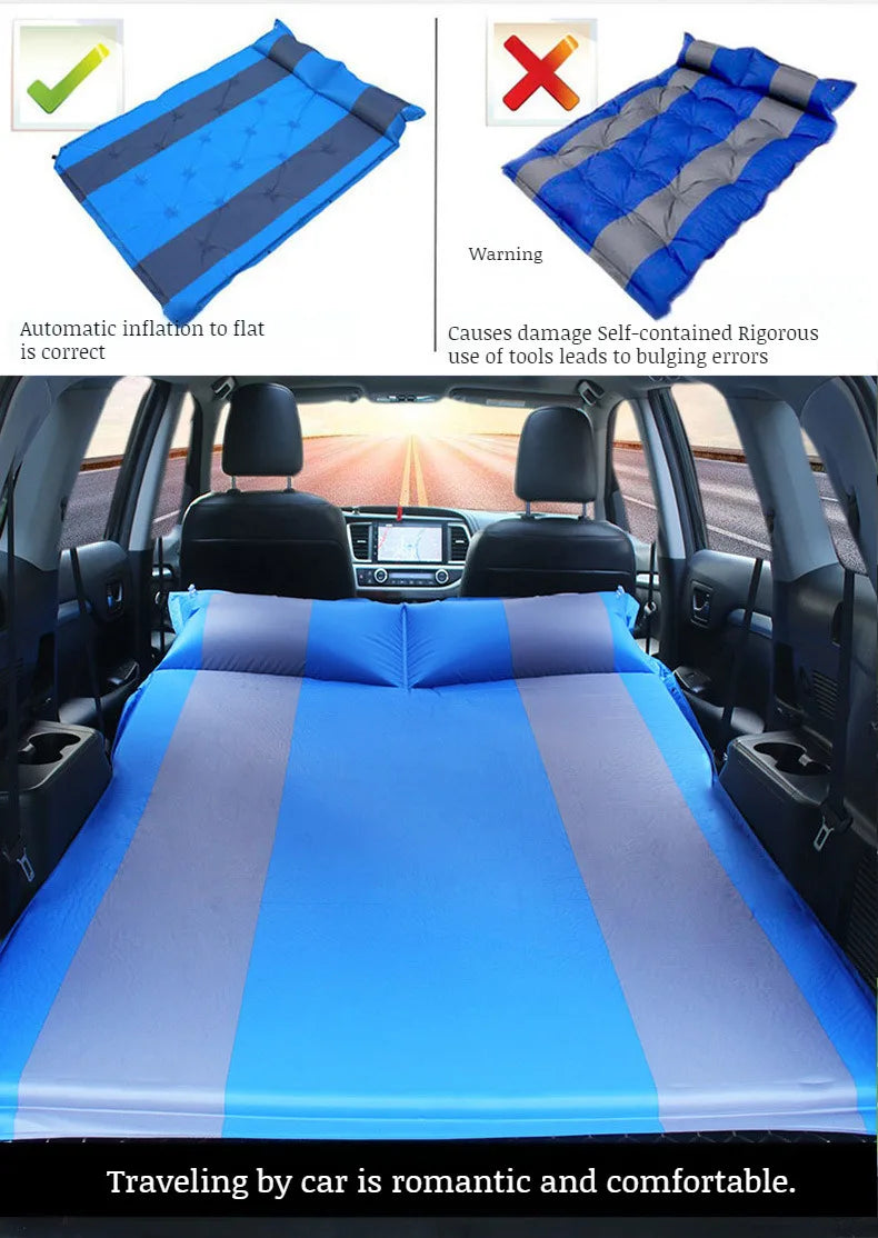 Car Automatic Iatable Bed SUV Car Folding Air Mattress Portable Back Seat Blow-up Sleeping Pad For Vehicle Trunk Travel Camping