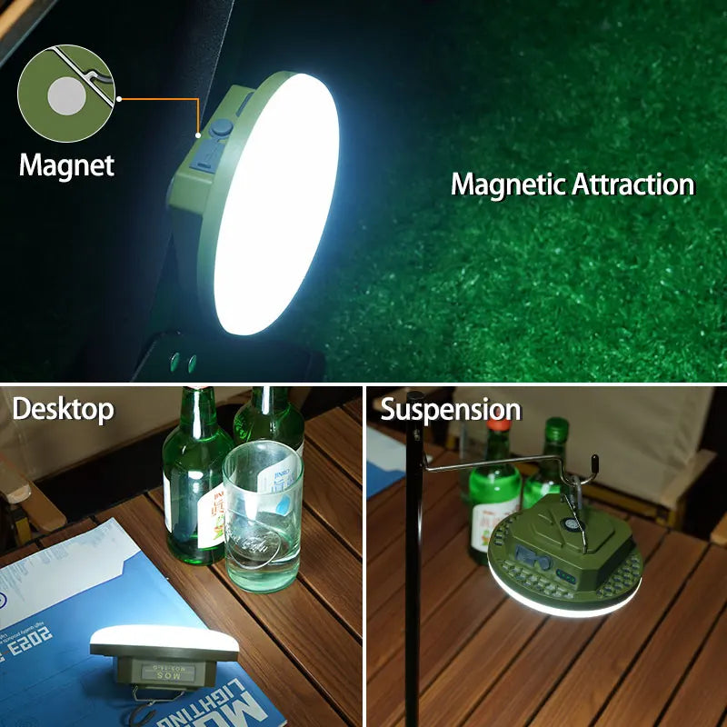 9900mAh Rechargeable Camping Lantern: Ultra-Bright LED Work Light with Magnet & Power Bank