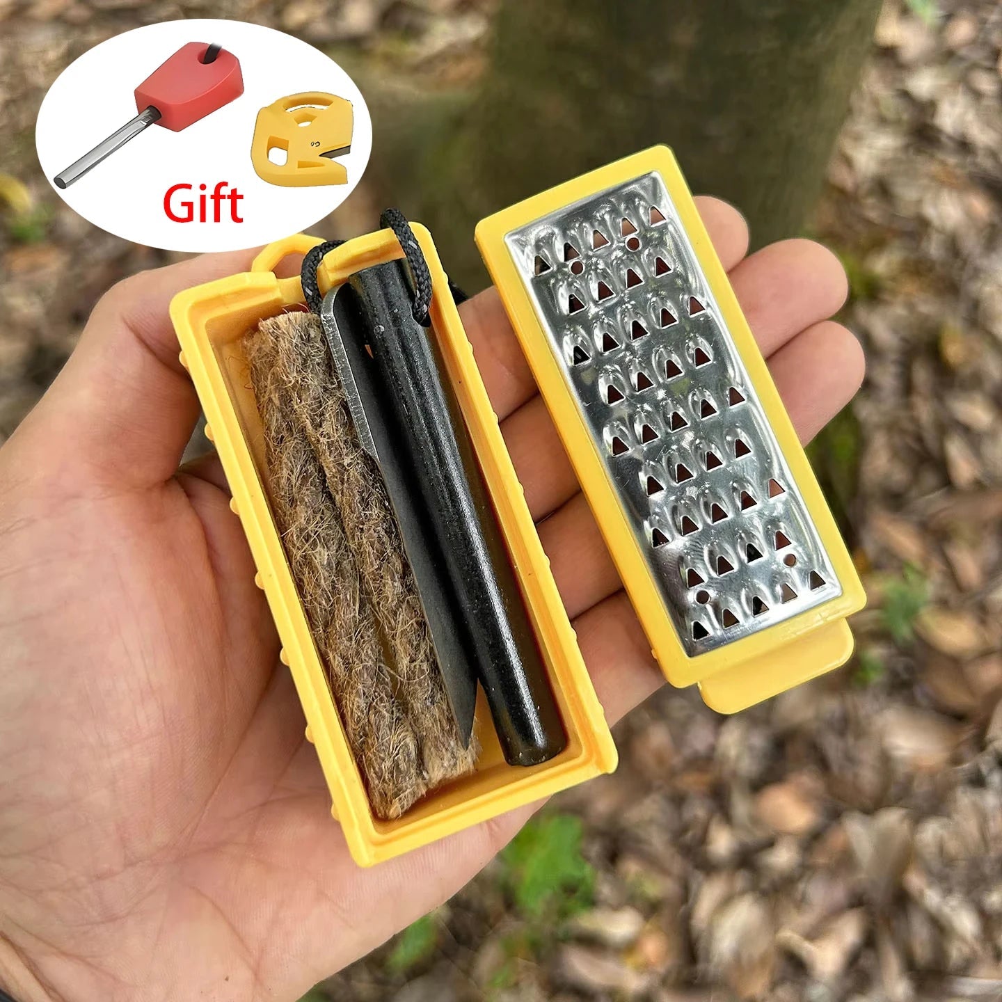 Flint Fire Starter Kit – Outdoor Survival Fire Steel with Tinder Maker for Camping, Hiking & Bushcraft Trekker Essentials