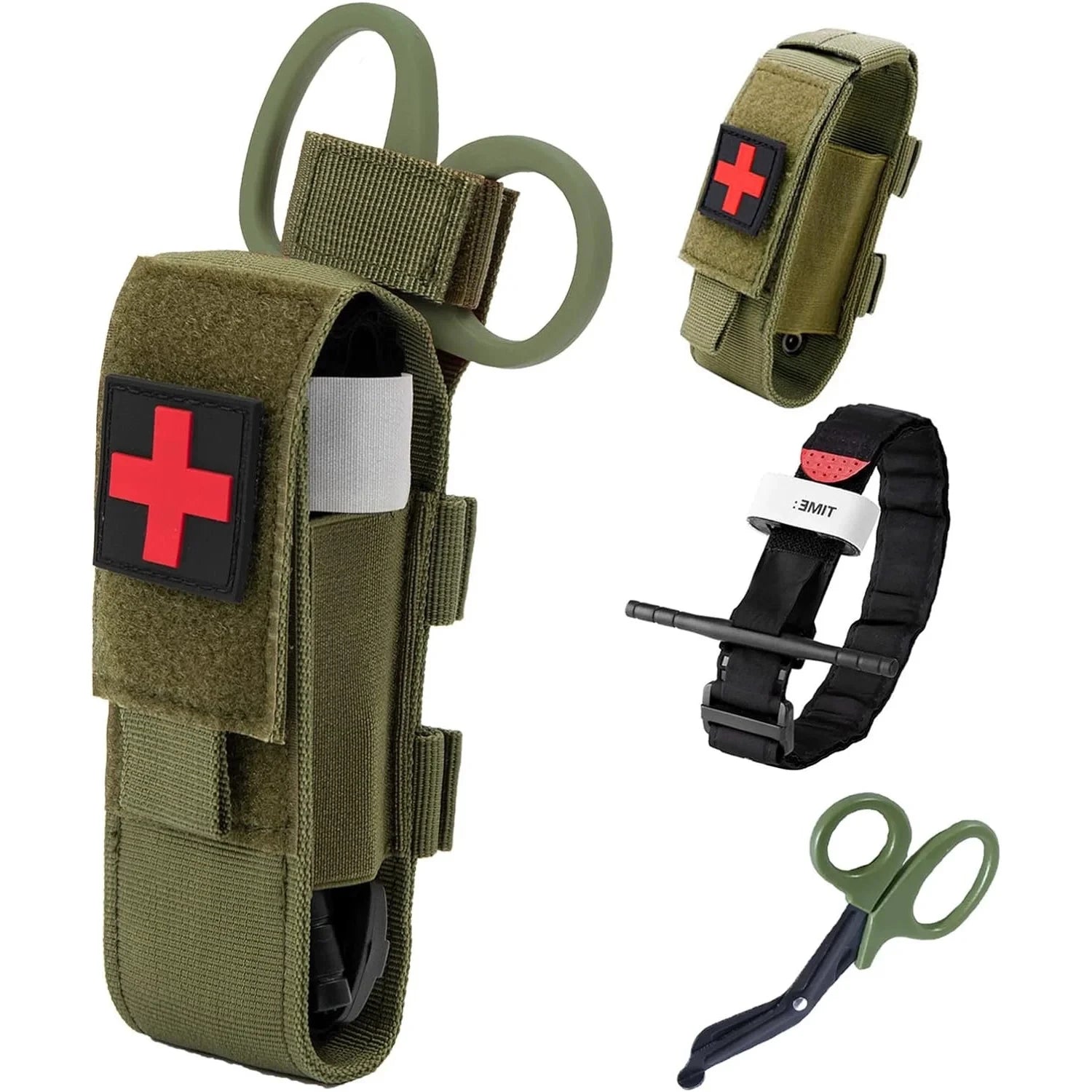 Tactical First Aid Kit Tourniquet Molle Survival Set Pouch Nursing Holder Medical Gear Scissors Bag RescueTool Outdoor Equipment Trekker Essentials