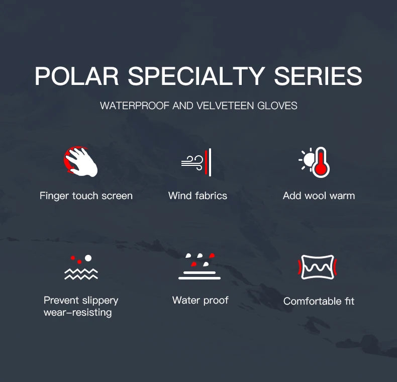 Touchscreen Waterproof Winter Cycling Gloves Full Finger Sports Riding Gloves Mountaineering & Camping