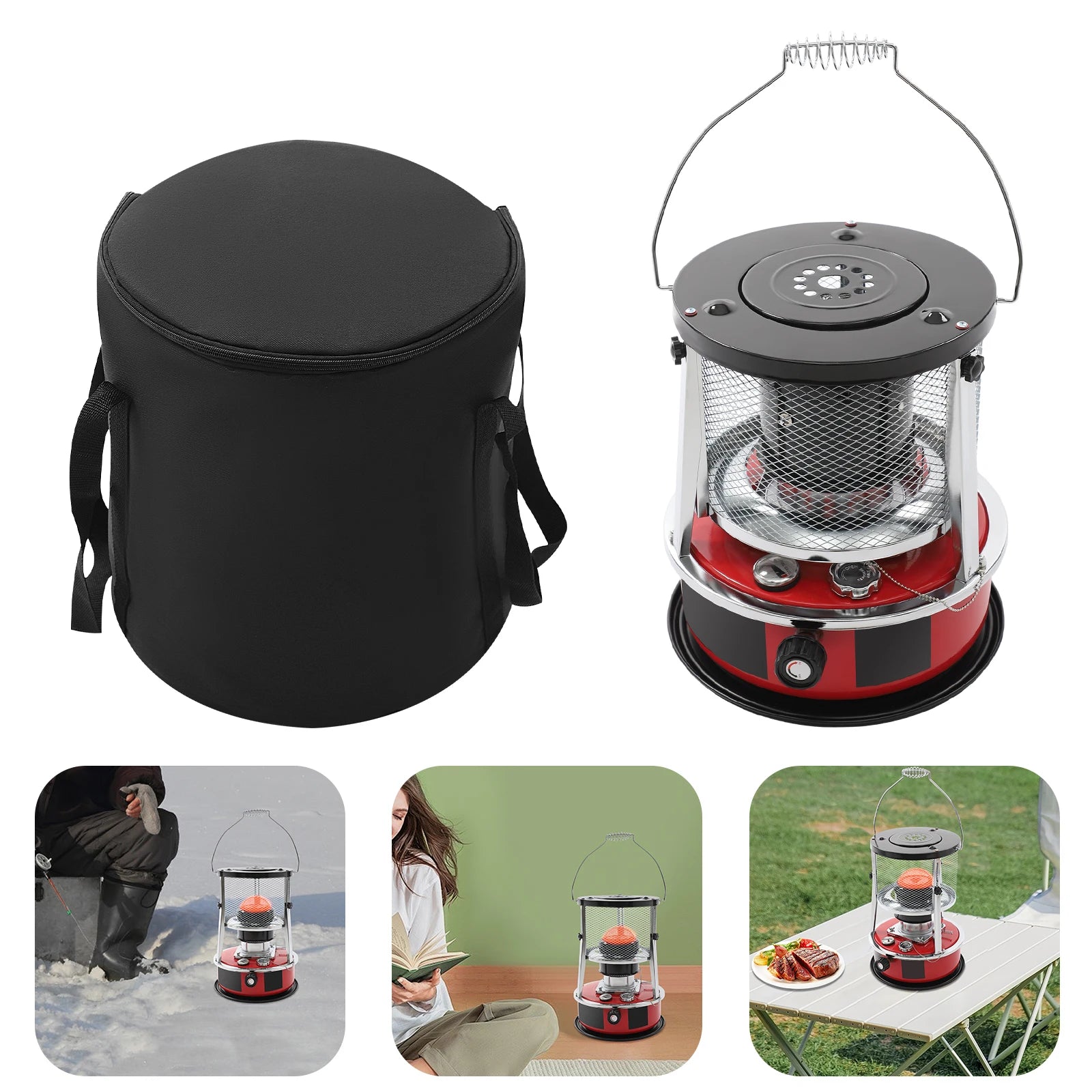 Portable Kerosene Heater with Adjustable Height, 5.2L Tank & 8000 BTU Output for Outdoor and Indoor Use