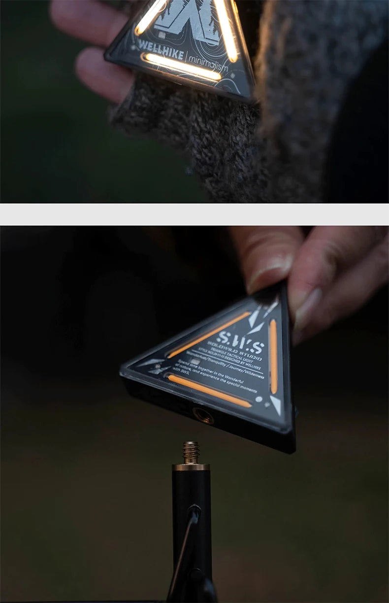 WELLHIKE Outdoor Tactical Triangle Light SWS Riding Night Light Badge Warning Backpack Decoration Camping Mini Hanging Lights Trekker Essentials