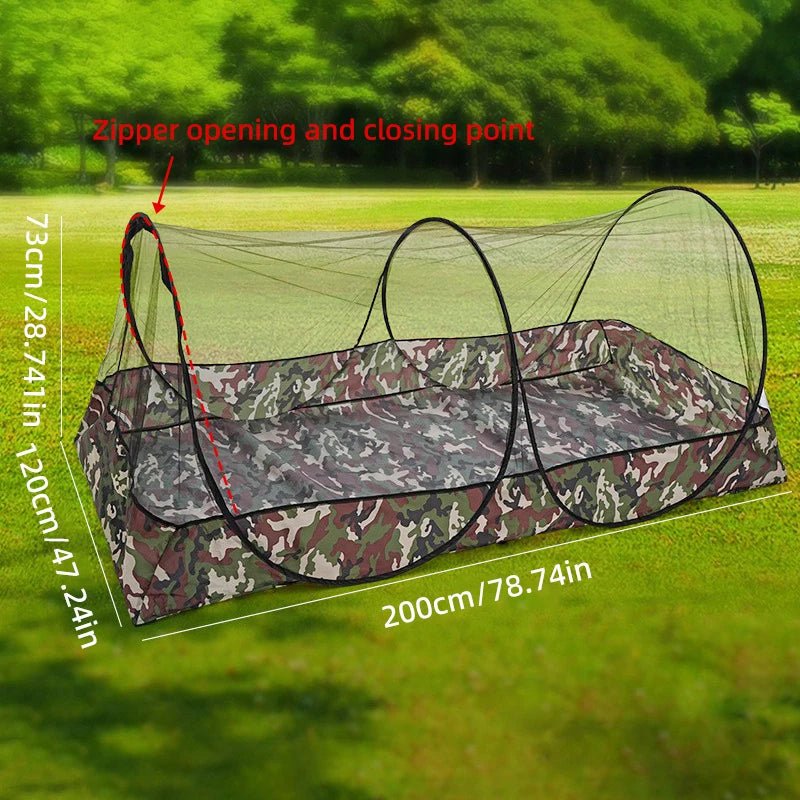 Pop-Up Mosquito Net Camping Tent – 2-Person Insect-Proof Shelter for Outdoor Travel & Cycling Trekker Essentials
