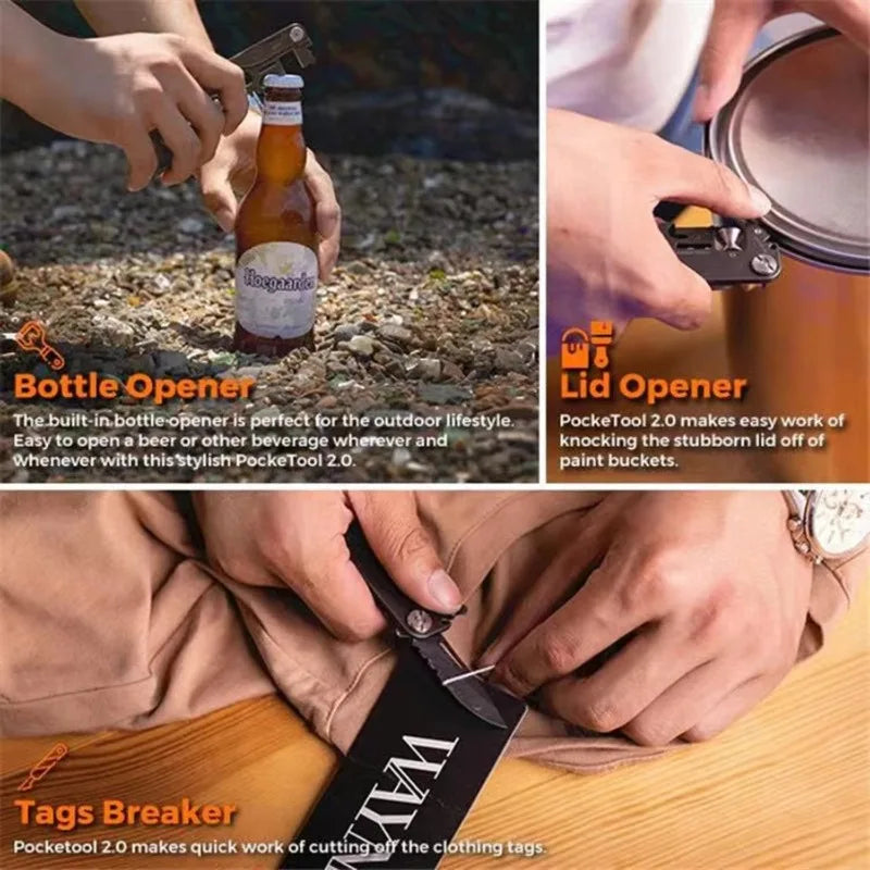 Multifunctional Outdoor Tool Combination Card Folding Molle Scissor Army Knife Mini Bicycle Repair EDC Camping Gear Equipment Trekker Essentials