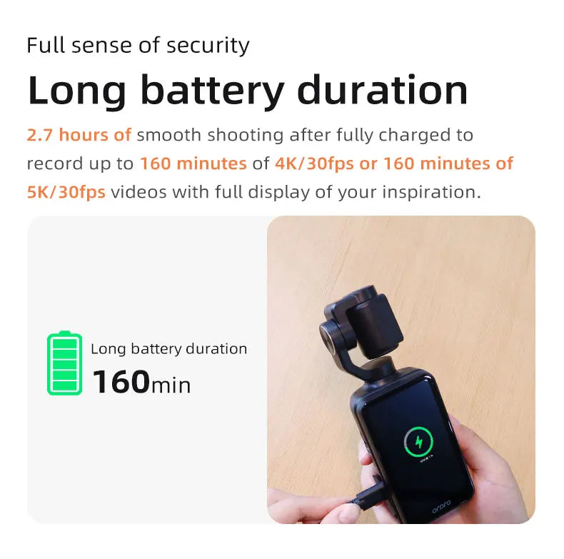ORDRO M5 Action Camera 4k Handheld Pocket Digital Camcorder 3-axis Gimbal Stabilization IR Night Vision Vlog Videos Camara Trekker Essentials