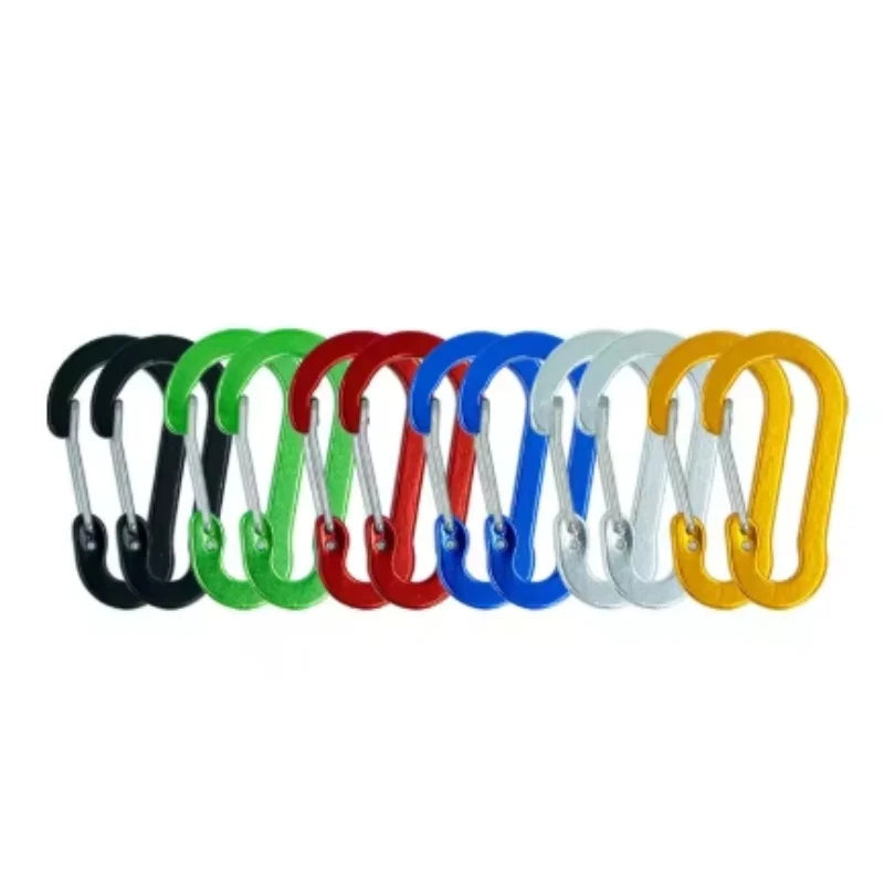 12-Piece Heavy Duty Carabiner Clip Set - Rustproof Aluminum & Stainless Steel Hooks for Camping, Hiking, Keys & Outdoor Gear