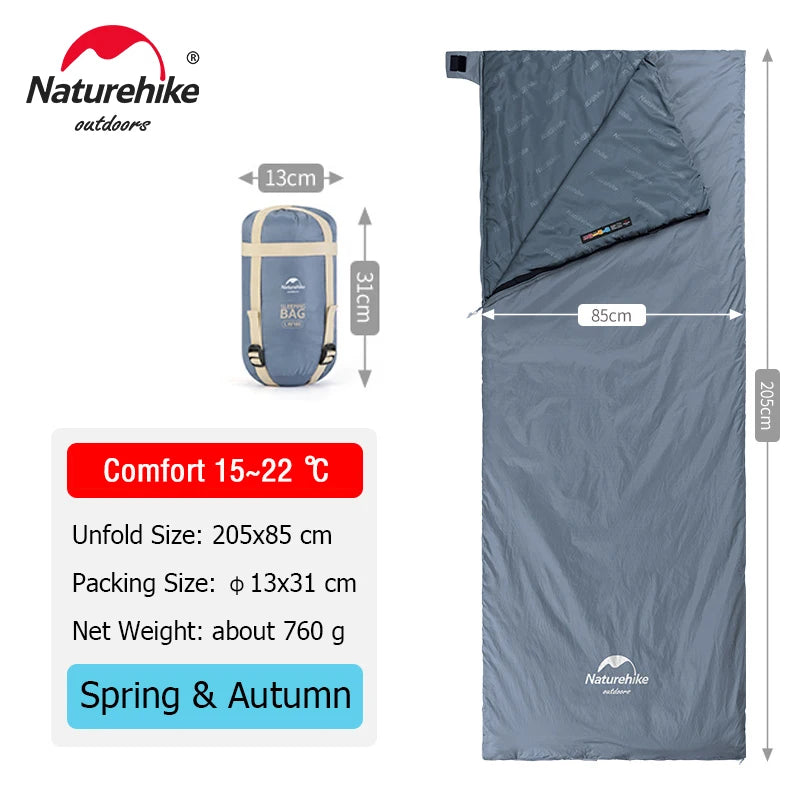 Naturehike lw180 Sleeping Bag Ultralight Cotton Sleeping Bag Spring Summer Sleeping Bag Outdoor Hiking Camping Sleeping Bag Trekker Essentials