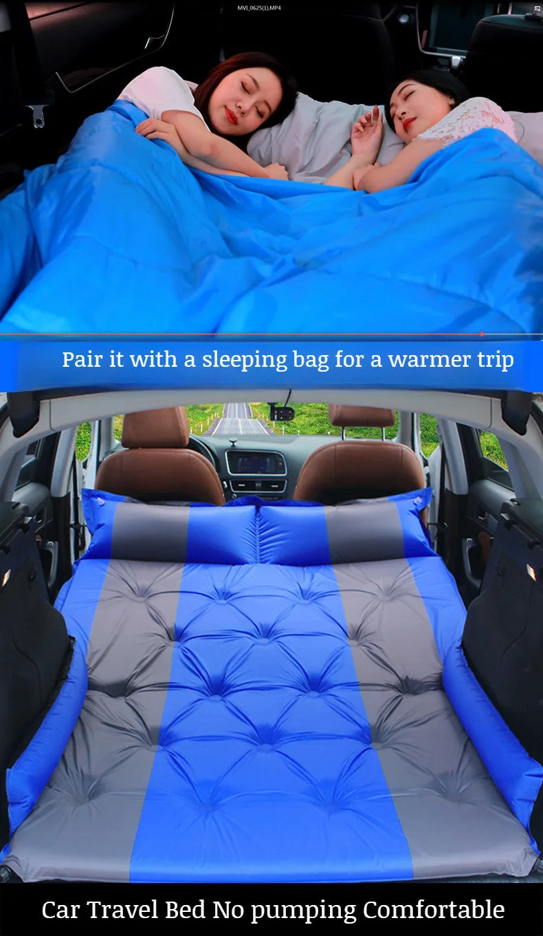 Car Automatic Iatable Bed SUV Car Folding Air Mattress Portable Back Seat Blow-up Sleeping Pad For Vehicle Trunk Travel Camping