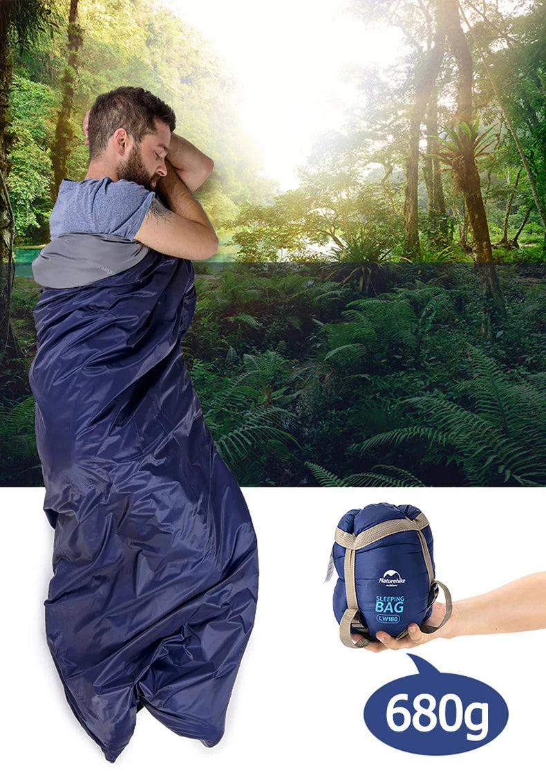 Naturehike lw180 Sleeping Bag Ultralight Cotton Sleeping Bag Spring Summer Sleeping Bag Outdoor Hiking Camping Sleeping Bag Trekker Essentials