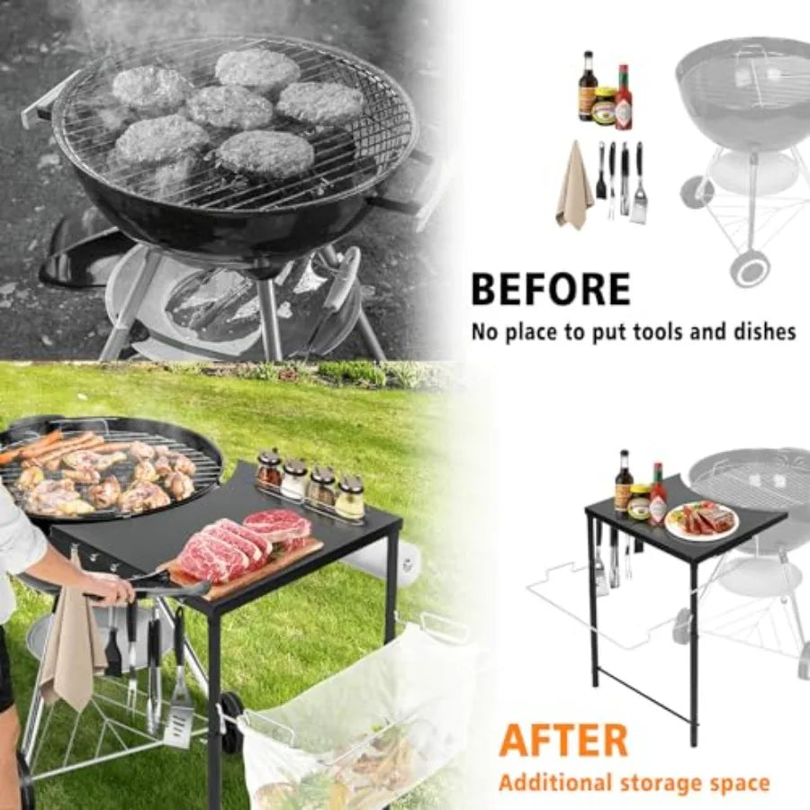Grill Side Table for Weber Kettle 22/26 for Weber Smokey Mountain 22 Grill Grill Work Table for Weber Master Touch Premium Kett Trekker Essentials