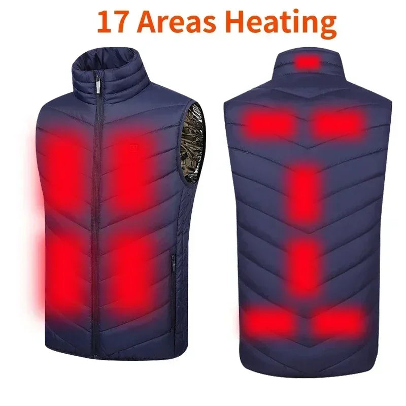 21-Zone Self-Heating Vest with USB Power | Men's & Women's Thermal Heated Jacket for Outdoor Activities