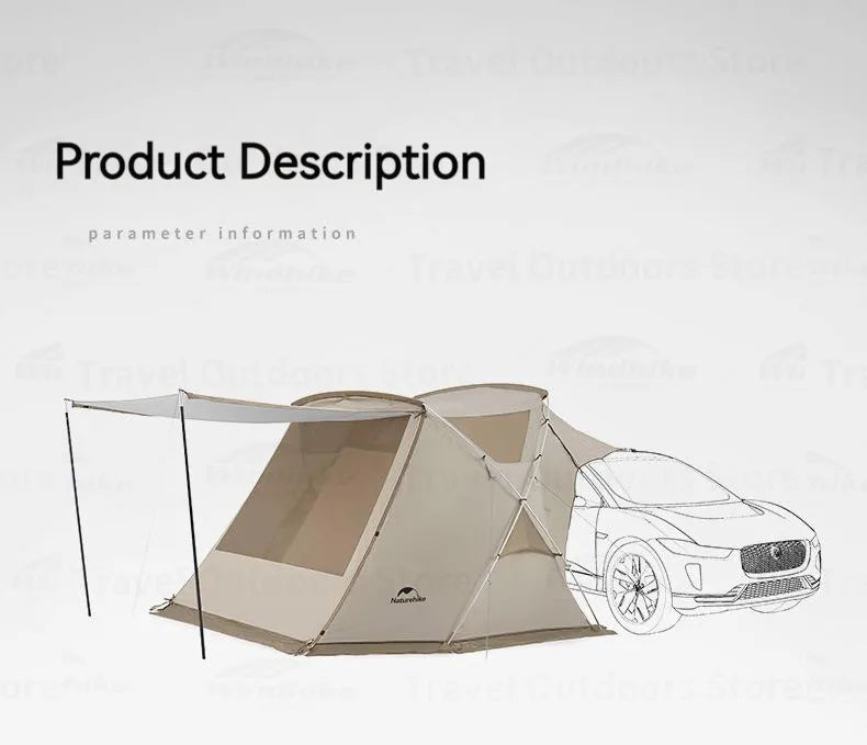 Tienda de campaña lateral Naturehike para coche: toldo todoterreno para camping y glamping