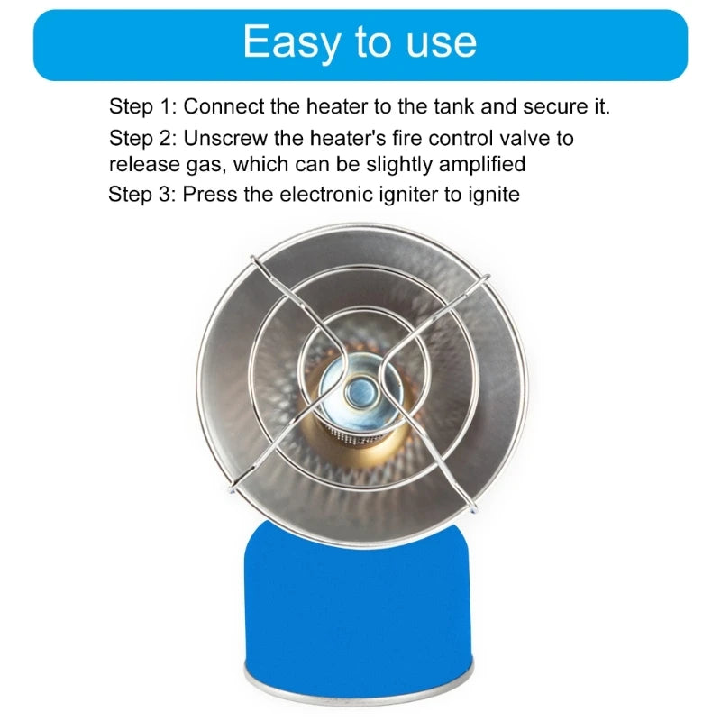 Compact Outdoor Gas Heater with Piezo Ignition | Portable Camping Warmer for Multi-Person Use