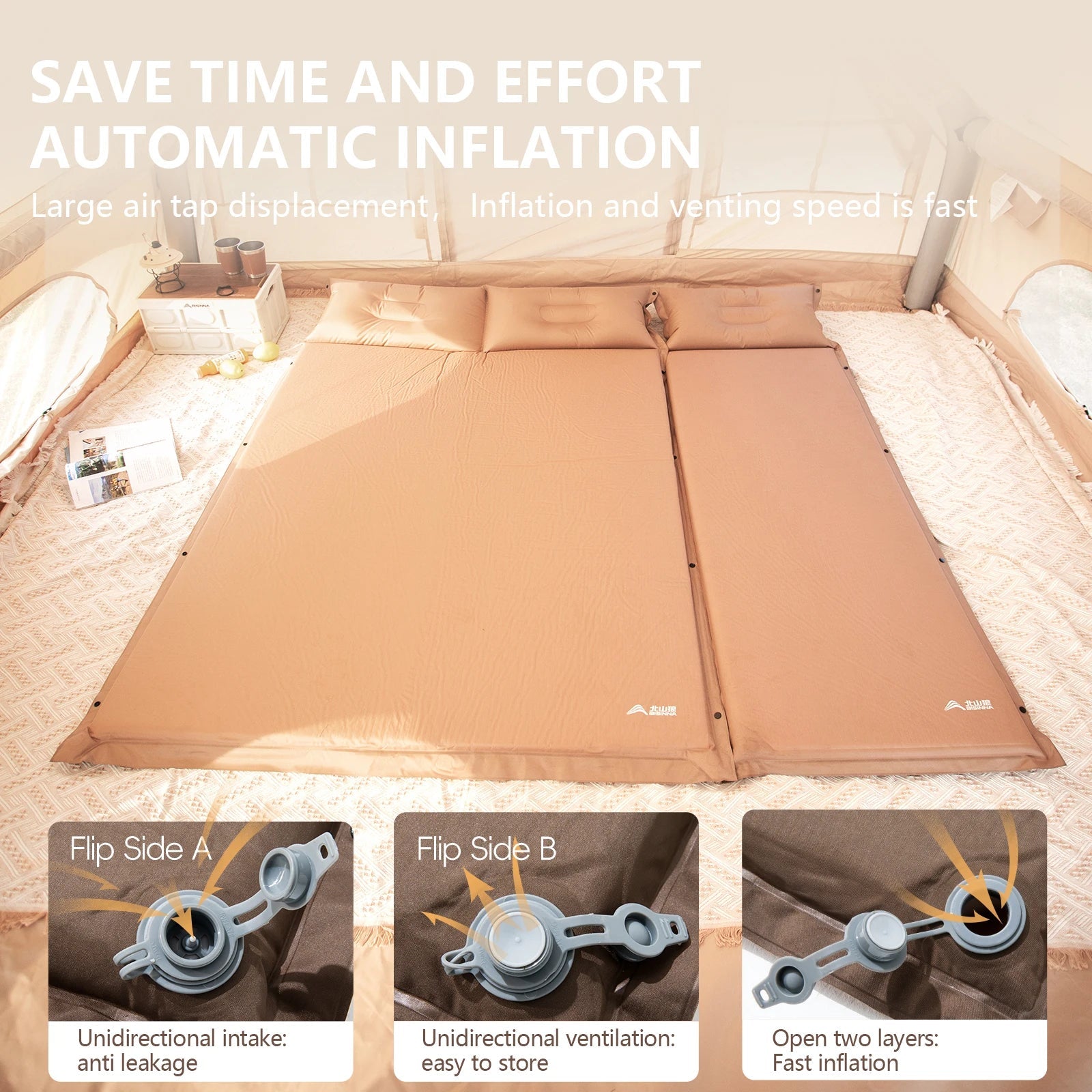 Self-Inflating Camping Mattress – Ultralight Splicable Sleeping Pad for Hiking, Travel & Outdoor Use Trekker Essentials