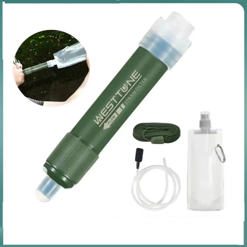 Portable Water Filter for Camping & Hiking – 0.01 Micron Backpacking Water Purifier with Squeeze Bag Trekker Essentials