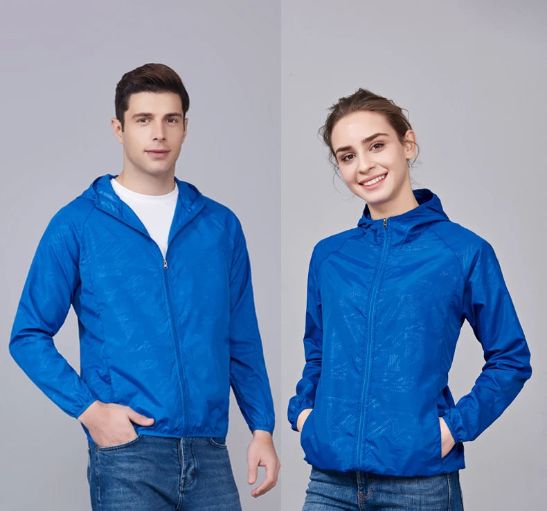 JNLN Men Women Hiking Jackets Waterproof Sun Protective Windbreaker Unisex Camping Climbing Outdoor Rain Coat Portable Clothes Trekker Essentials