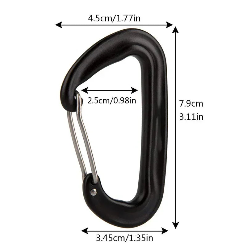 D-Shaped Carabiner Clips (1/8 PCS) – 12KN Heavy Duty Aluminum Hooks for Camping, Hammocks & Outdoor Gear Trekker Essentials