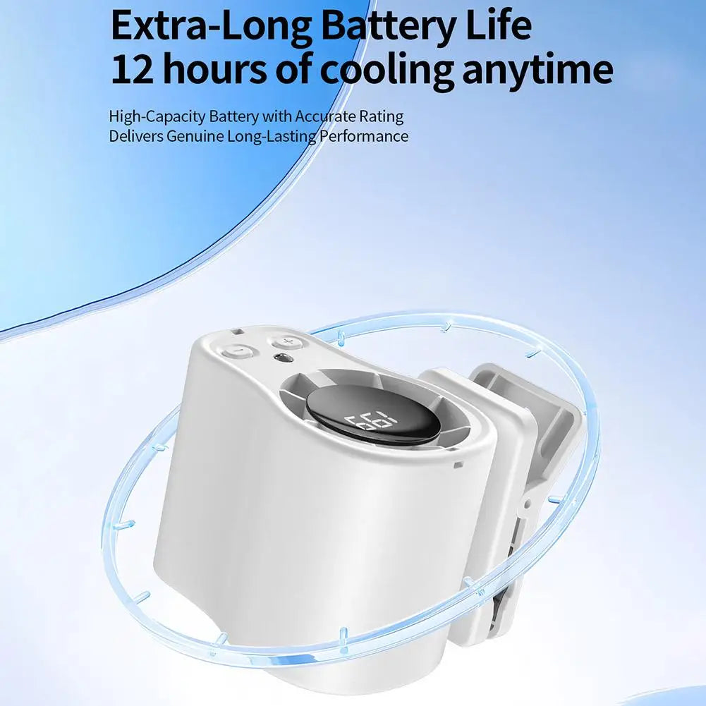 Car Fan USB Rechargeable Portable Clip-on Desk Fan LED Display 360° Rotation Quiet Powerful Airflow for Camping Travel Office Trekker Essentials