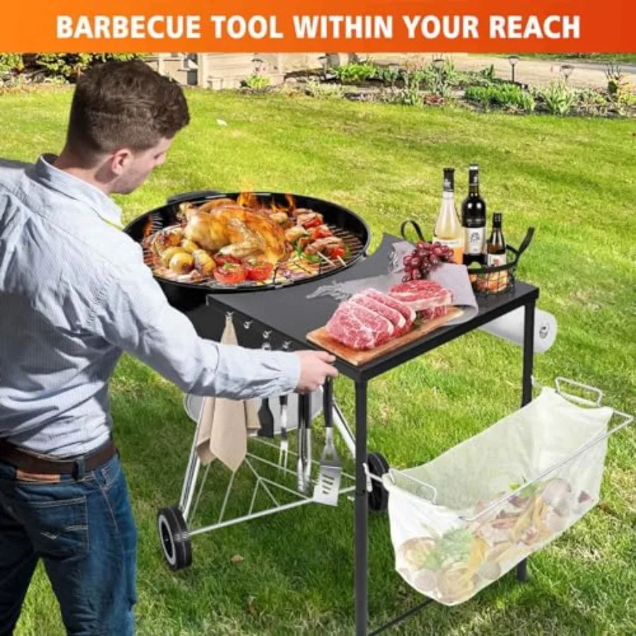 Grill Side Table for Weber Kettle 22/26 for Weber Smokey Mountain 22 Grill Grill Work Table for Weber Master Touch Premium Kett Trekker Essentials