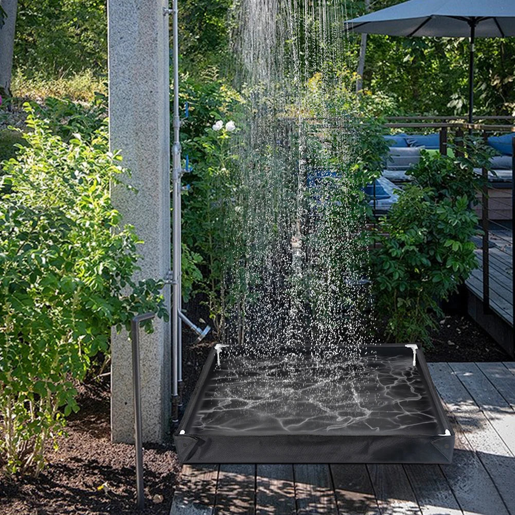 Portable Shower Tray & Floor Base: 80cm Foldable Camping Shower Pan & Pet Bath Basin