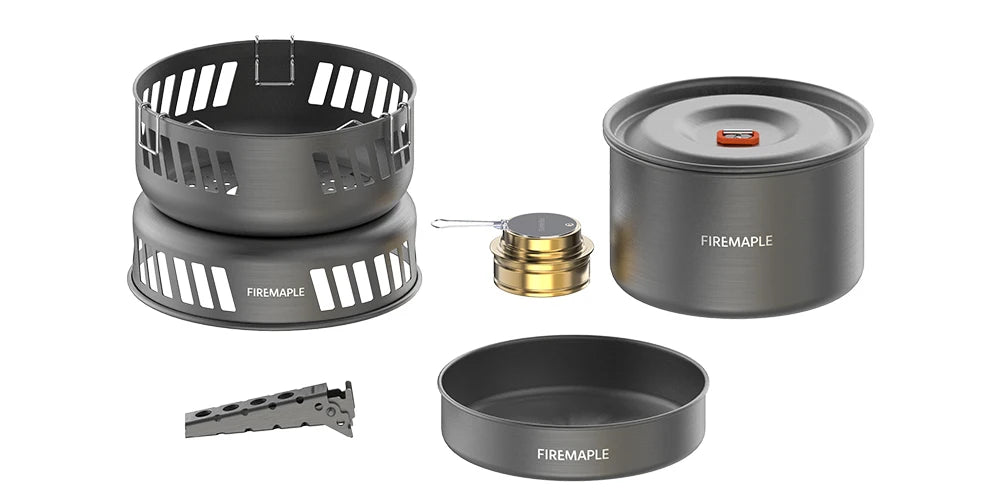Ultralight Camping Cookware Set with Gas Burner – 5+ Person Aluminum Alloy Pot System for Hiking, Backpacking & Picnics