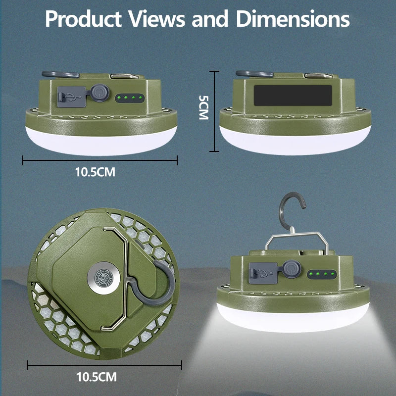 9900mAh Rechargeable Camping Lantern: Ultra-Bright LED Work Light with Magnet & Power Bank