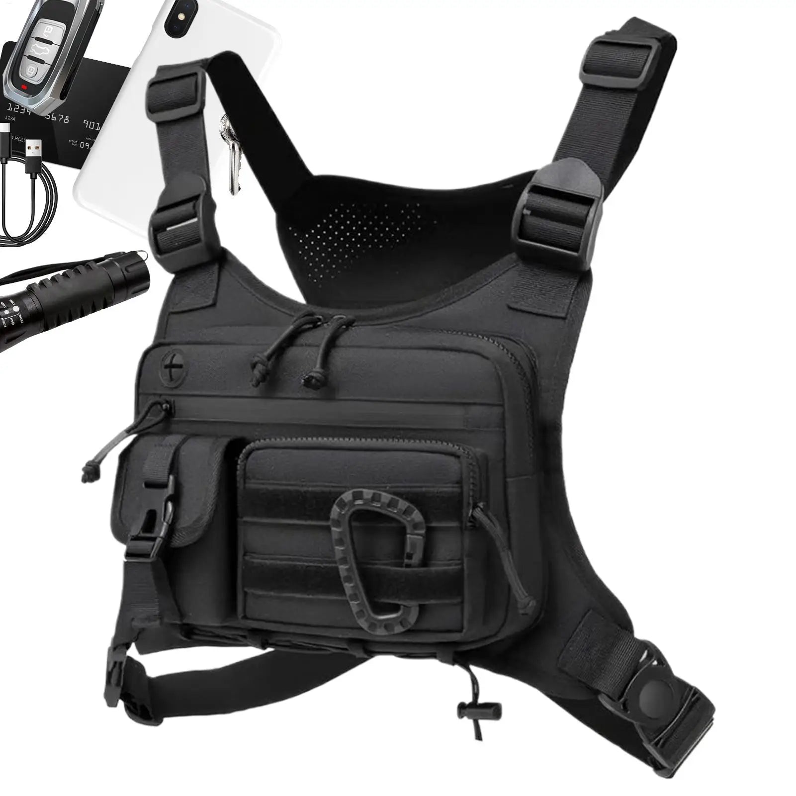 Anti-Theft Chest Bag for Men – Adjustable Running Vest Pack for Travel – Trekker Essentials
