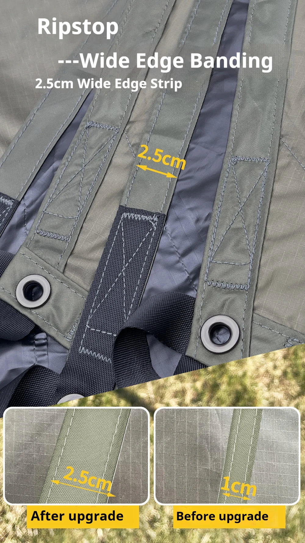 Large Waterproof Camping Tarp 5.1×5.1m – Black Coated Sun Shelter Canopy for Outdoor Camping & Shade Trekker Essentials