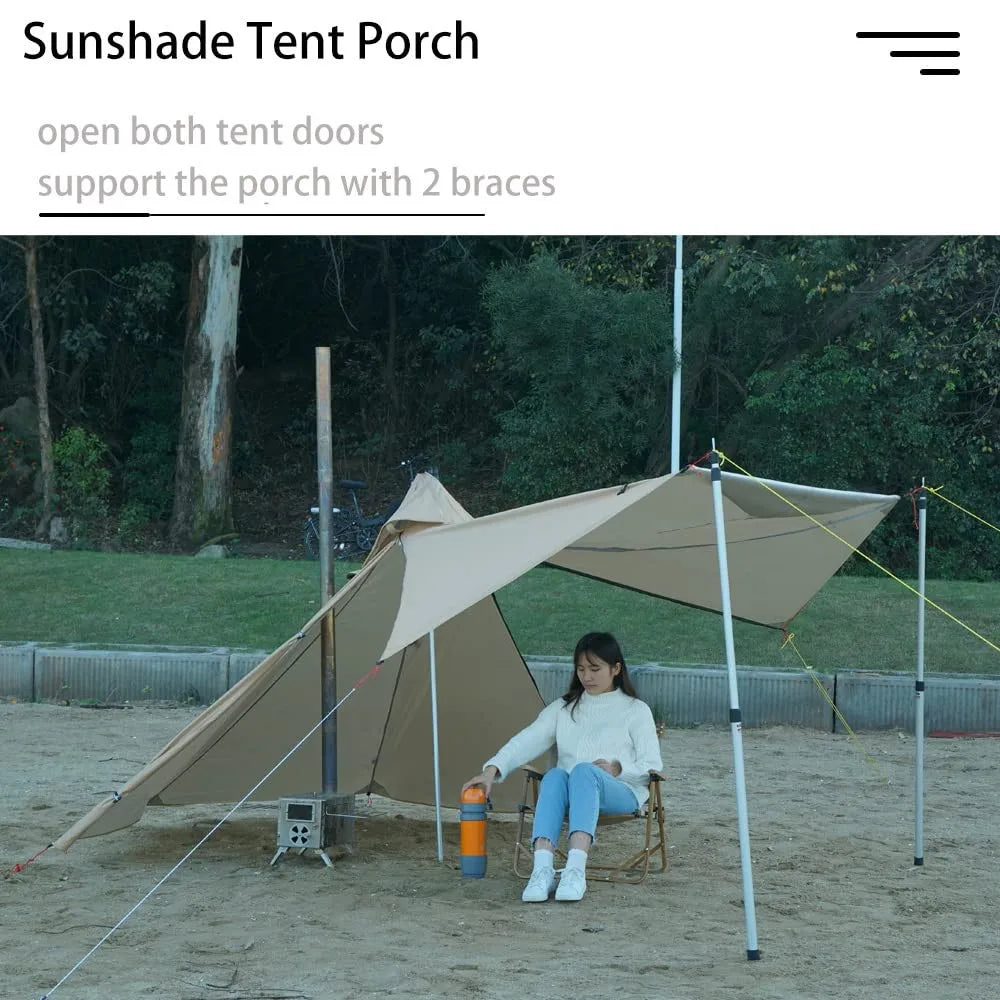 Ultralight Hot Tent with Chimney Port – 1 Person Pyramid Tipi Tent for Camping & Bushcraft Trekker Essentials