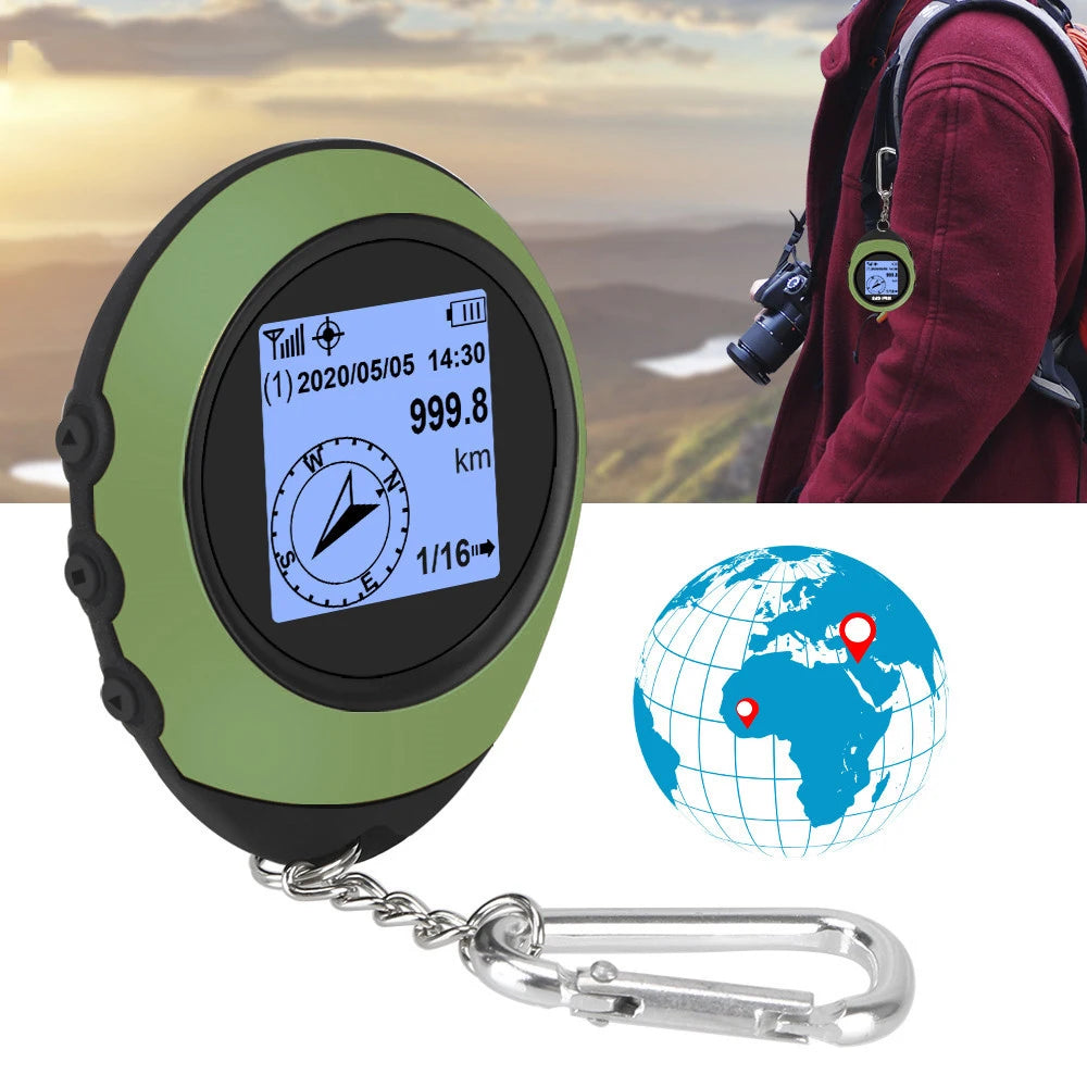 High-Precision Satellite Mini Handheld GPS Coordinates Compass Altitude locator Navigator Outdoor Sports Travel hiking Tracking Trekker Essentials