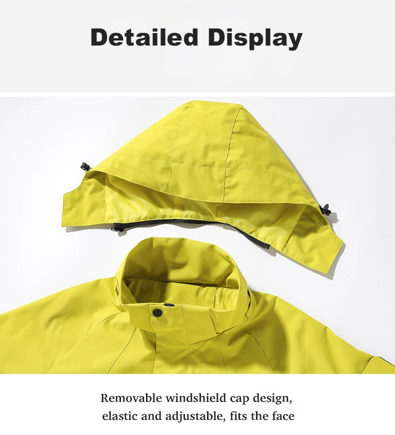 LNGXO Unisex Waterproof Outdoor Jacket Windbreaker Rain Coat for Climbing Hiking Camping Trekking Men Women Windproof Breathable Trekker Essentials