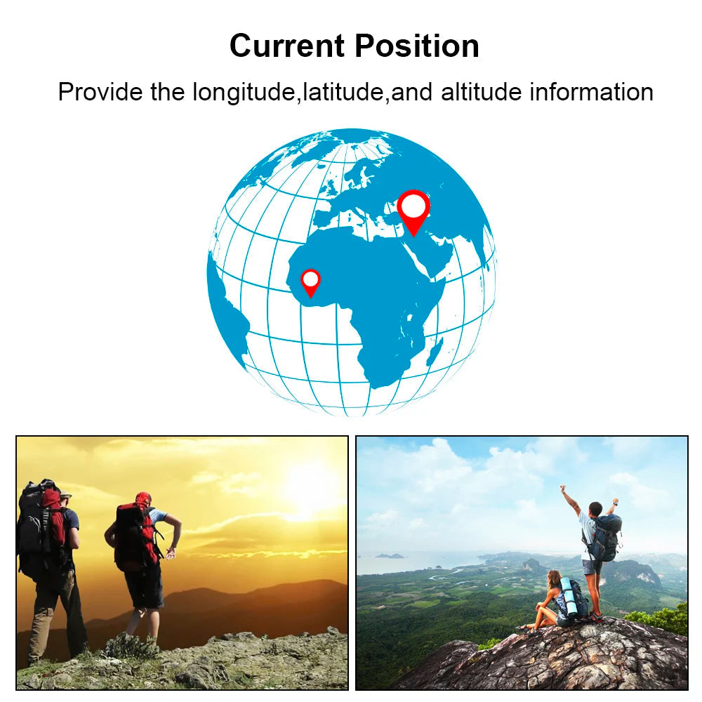 High-Precision Satellite Mini Handheld GPS Coordinates Compass Altitude locator Navigator Outdoor Sports Travel hiking Tracking Trekker Essentials