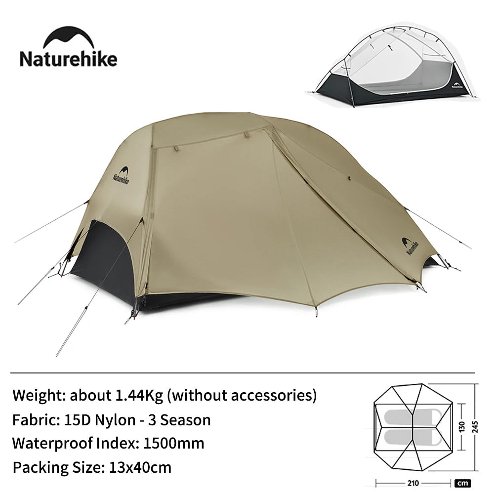 Naturehike Ultralight 2-Person Camping Tent (2025) – Waterproof 4-Season Backpacking Shelter with Aluminum Poles Trekker Essentials