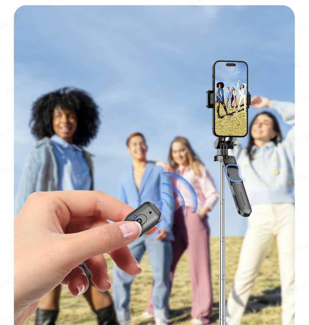 F16 Selfie Stick Tripod with 1708mm Long 8-Section Pole, Bluetooth Remote, 360° Rotation, 1/4 Interface, for Phone Camera Vlog Trekker Essentials