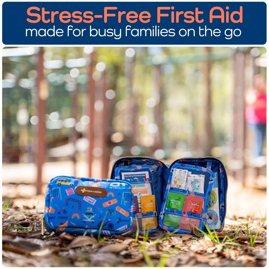 Travel First Aid Kit for Kids 130 Pc. for Car, Home, Purse, Diaper Bag amp Backpack with LatexFree Bandages Mini First Aid Kit T Trekker Essentials