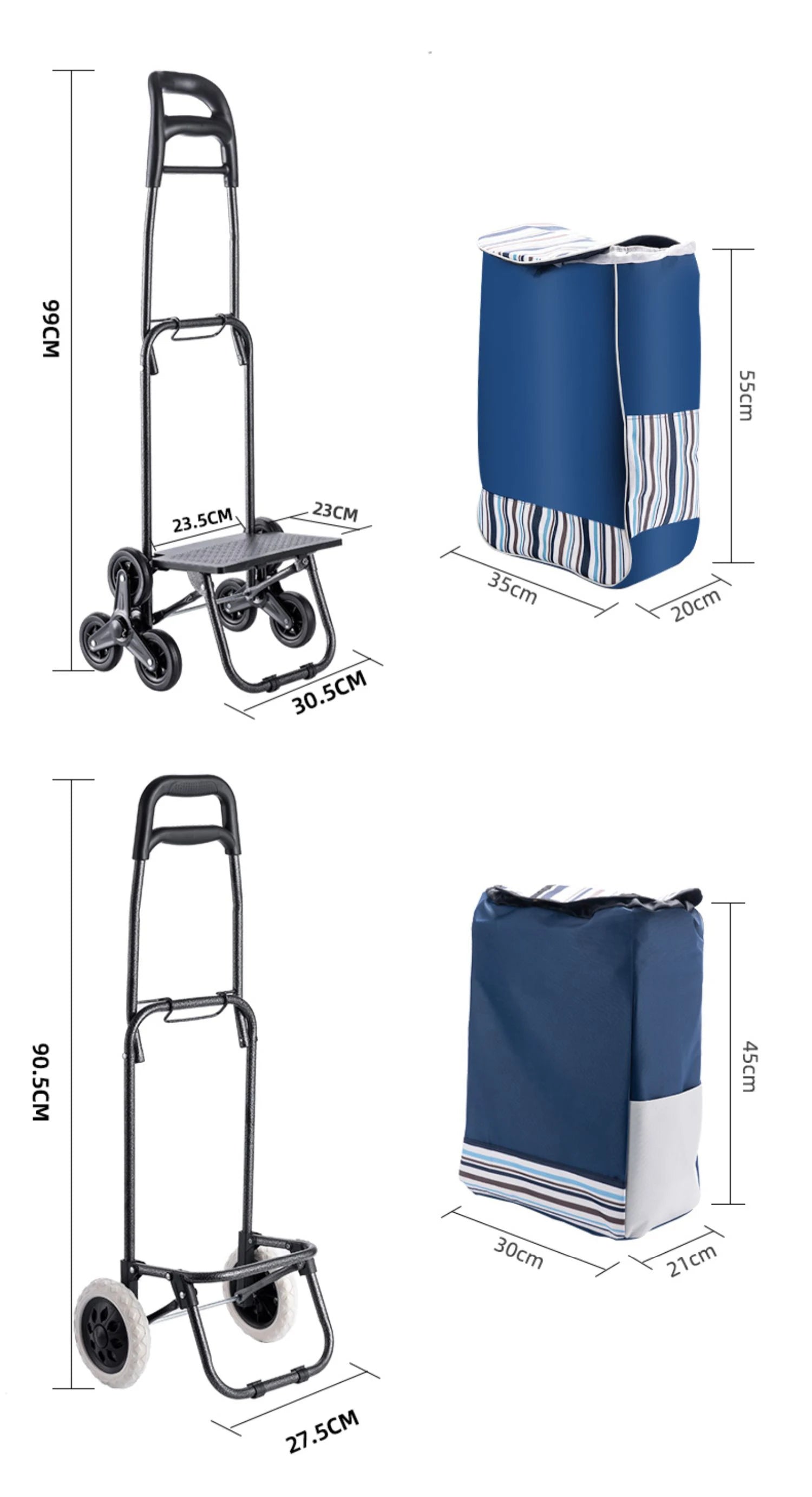 Light Grocery Shopping Trolley Household Climbing Stairs Folding Trailer Outdoor Travel Hand Pull Shopping Cart