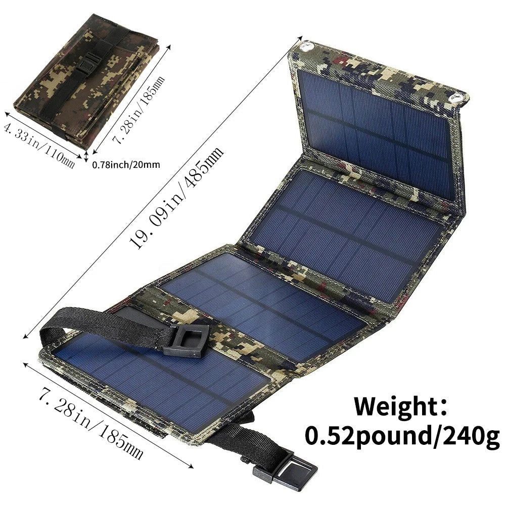 1PC Foldable Solar Panel, Portable Flexible  5V USB Foldable Solar Panel, Used for Small Batteries Outdoor Lighting Accessories Trekker Essentials