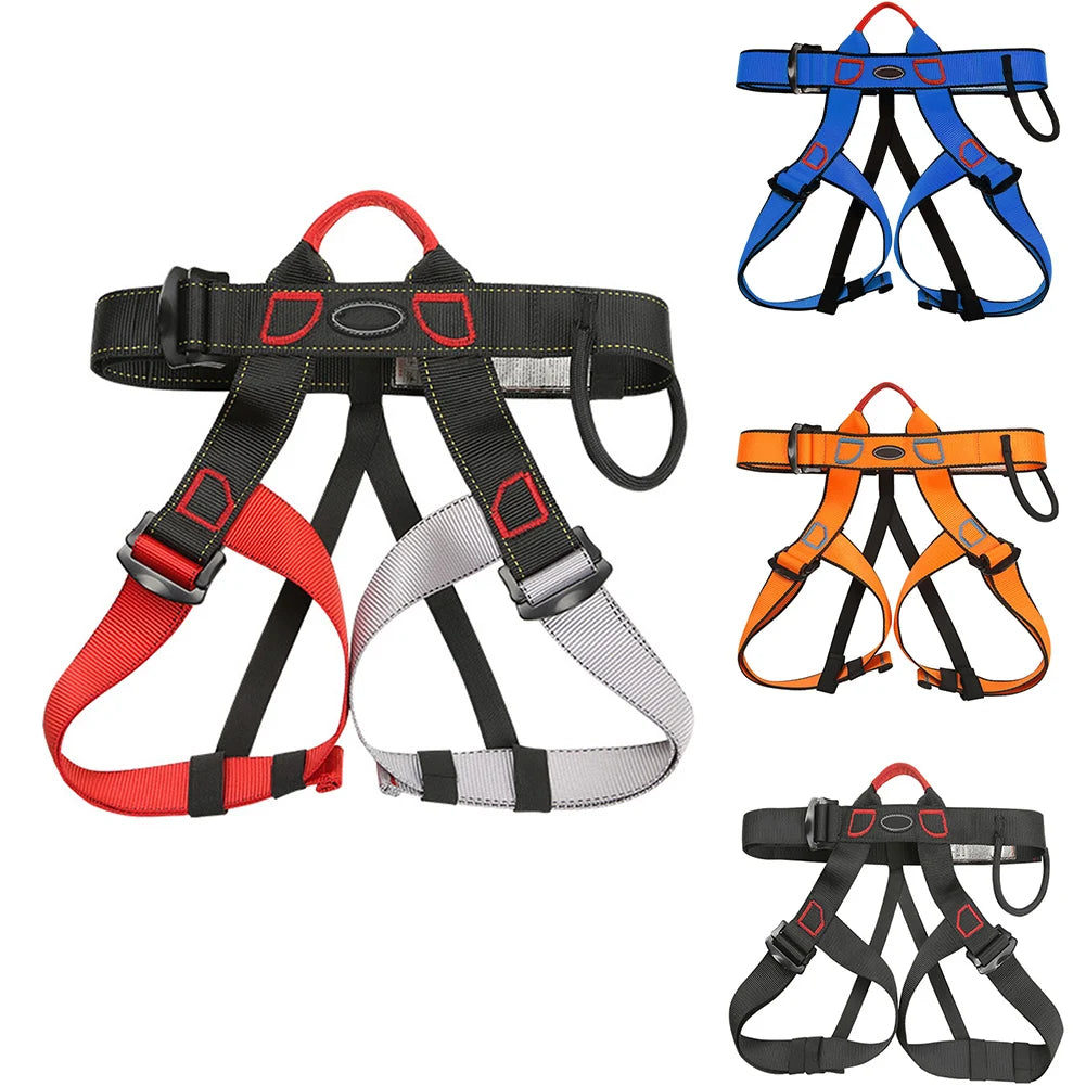 Professional Rock Climbing Harness - Adjustable Half Body Safety Belt for Mountaineering & Aerial Work