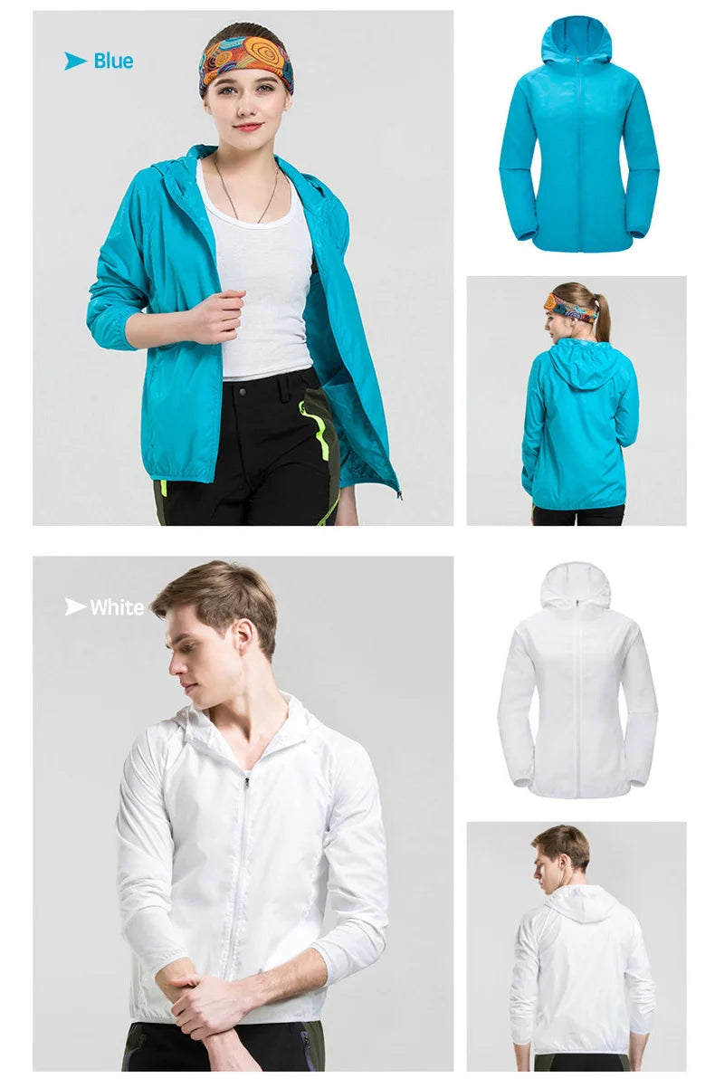 Camping Waterproof Jacket Men Women Windbreaker Men Raincoat Rain Jacket Men Waterproof Hiking Climbing Clothes Sun Protection Trekker Essentials