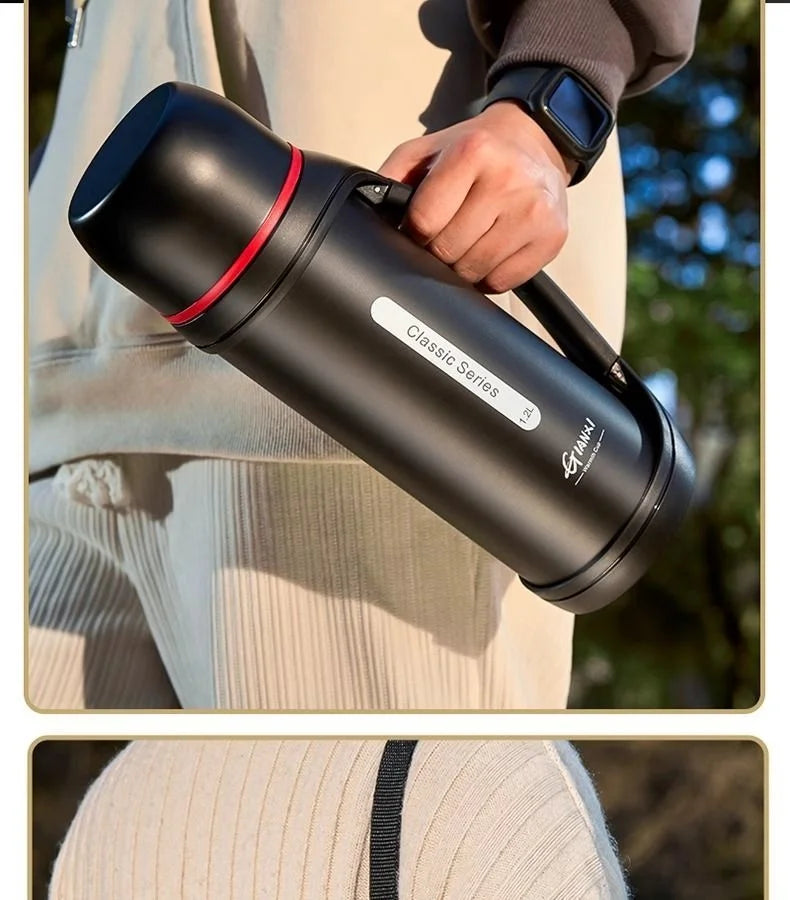 Large Capacity Camping Thermos | 2-in-1 Outdoor Travel Kettle & Cold Pot for Coffee & Hydration