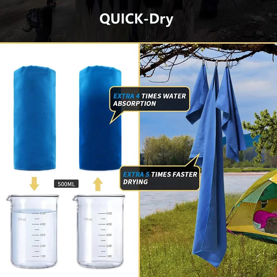 Quick-Dry Sports Towel 40x80cm - Ultra Absorbent Microfiber Towel for Camping, Gym, Yoga, Beach & Outdoor Activities
