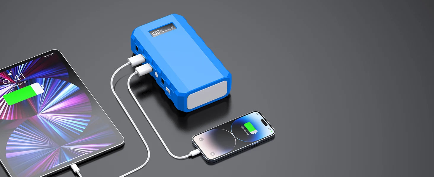 88.8Wh Portable Power Station - 65W AC/DC Outdoor Charger with Display