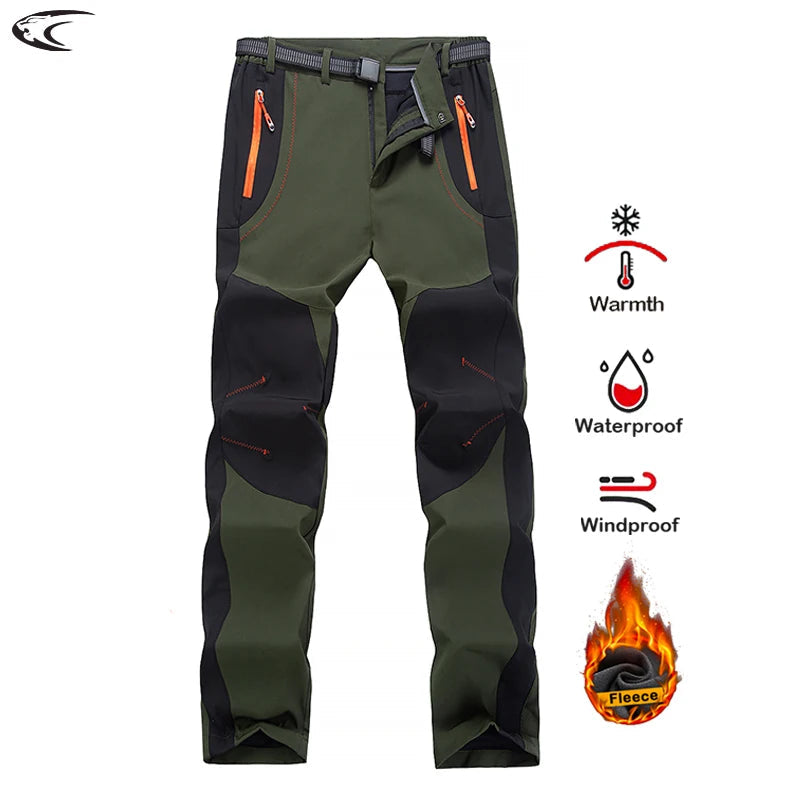 Men’s Waterproof Fleece Hiking Pants – Winter Windproof Soft Shell Outdoor Trousers for Trekking, Camping & Skiing Trekker Essentials