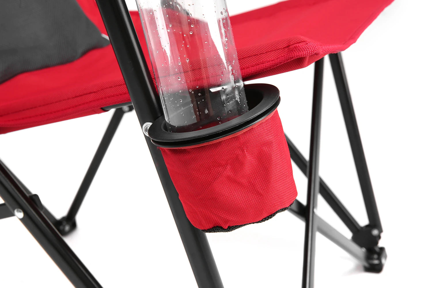 Outdoor Camping Chair, Portable Folding Lounge Moon Chair With Armrests, Drink Holder & Backrest For Outdoor Fishing Camping Trekker Essentials