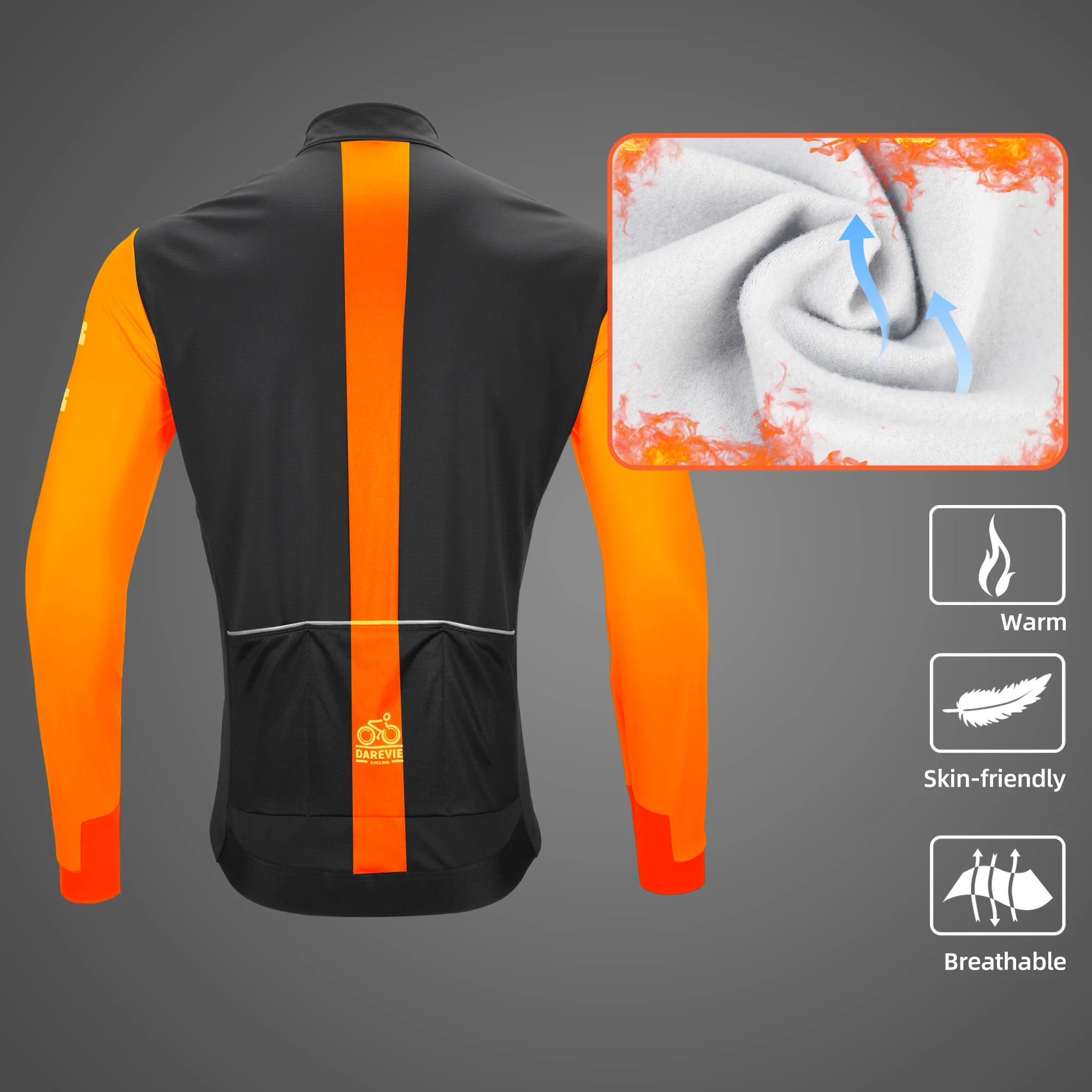 Men's Pro Cycling Jacket: Windproof Fleece Thermal Jacket with Breathable & Reflective Design