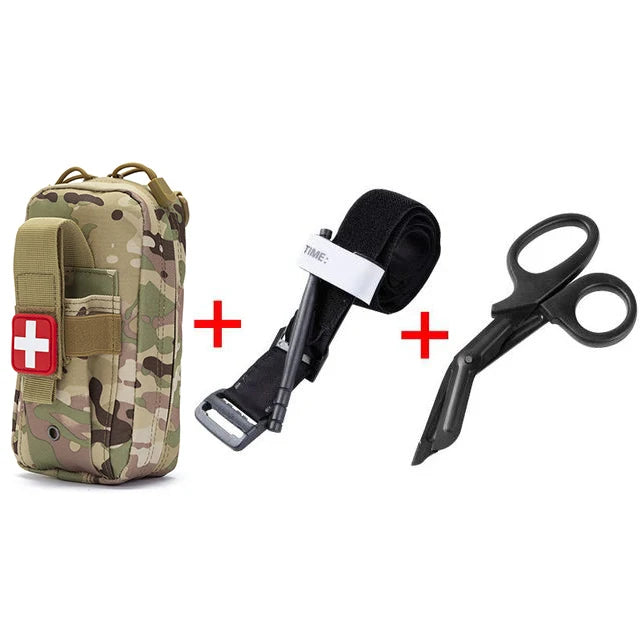 Tactical First Aid Kit with Tourniquet – MOLLE Emergency Medical Pouch for Camping, Hiking & Survival Trekker Essentials