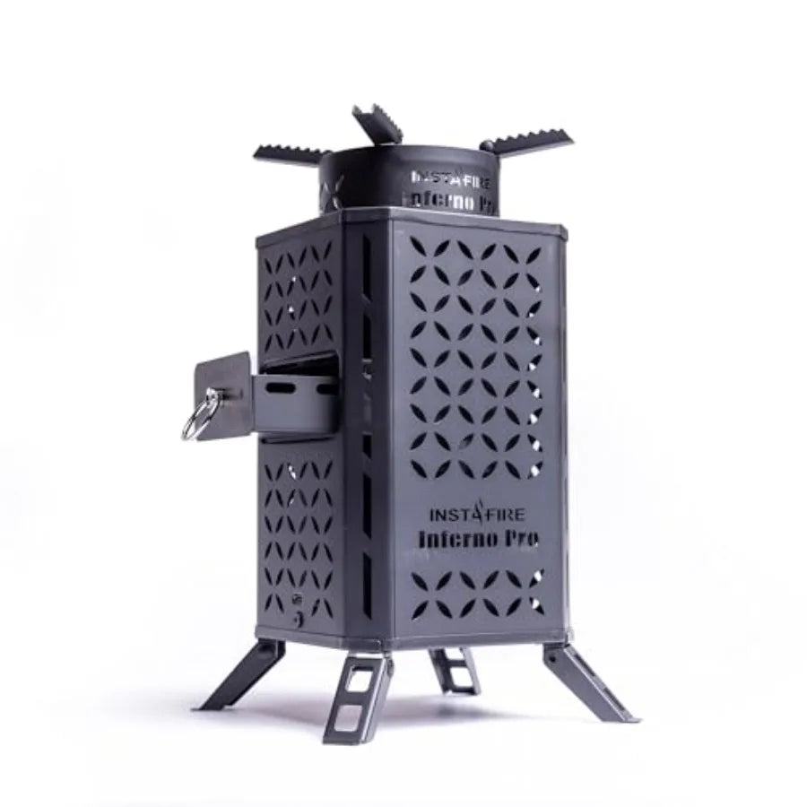 Compact High-Temperature Outdoor Biomass Stove for Intense Heat Cooking