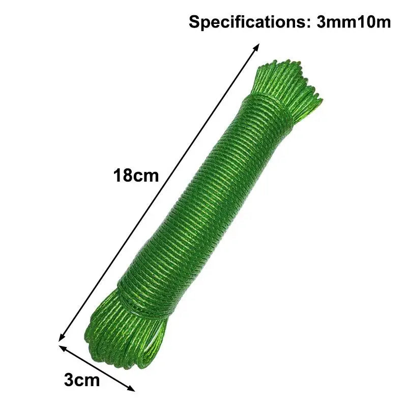 10/20/30/50M PVC Coating Steel Clothesline Outdoor Portable Clothesline Garden Camping Travel Clothes Drying Rope Trekker Essentials