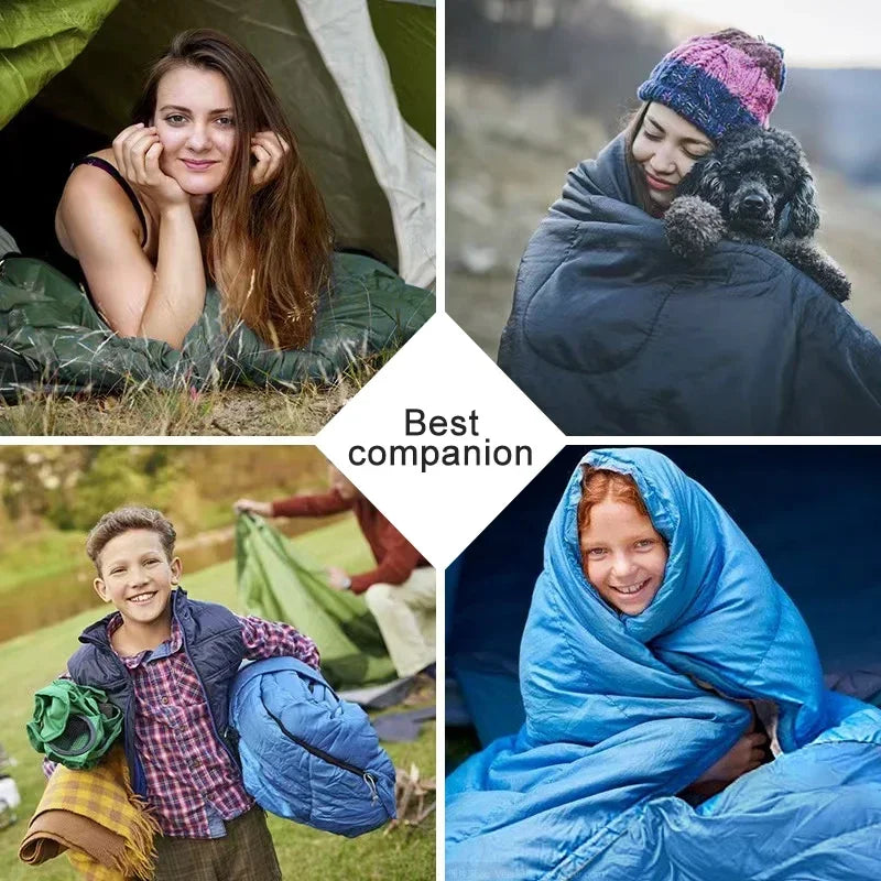 Camping Sleeping Bag Ultralight Waterproof 4 Season Warm Envelope Backpacking Sleeping Bags for Outdoor Traveling Hiking Trekker Essentials